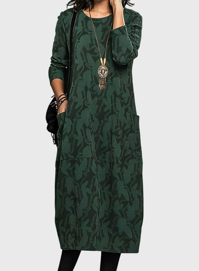 Modehus | Casual Kjole med Rund Hals